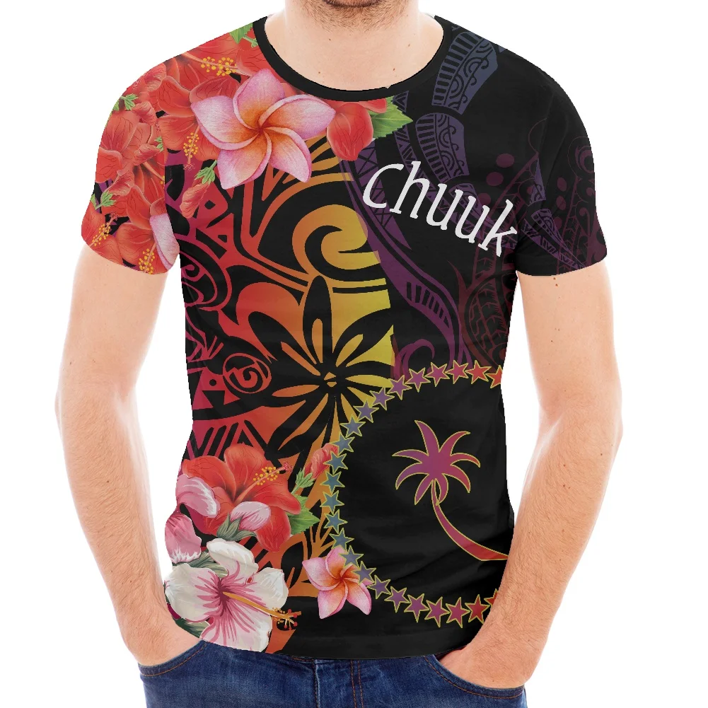 Chuuk Vintage Pattern Printing T-Shirt 2022 Large Size Brown Men's T-Shirt Summer Round Neck Short Sleeve Fashion Sweatshirt