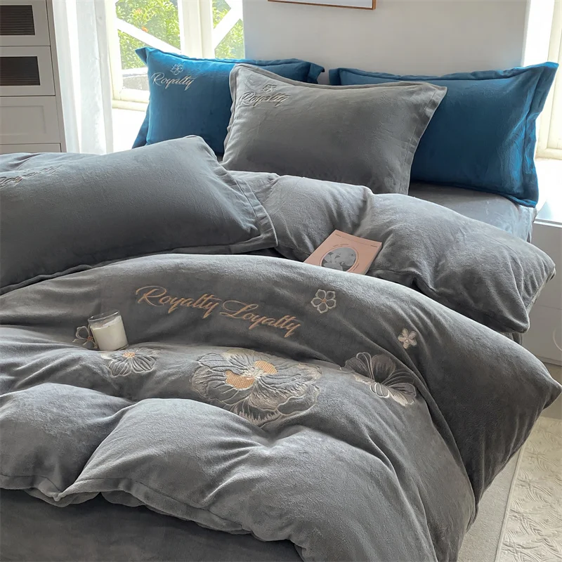 

4-piece set milk flower series bed cover set 1 * bed cover 1 * bed sheet * pillowcase, without core layer, cute style bed set.