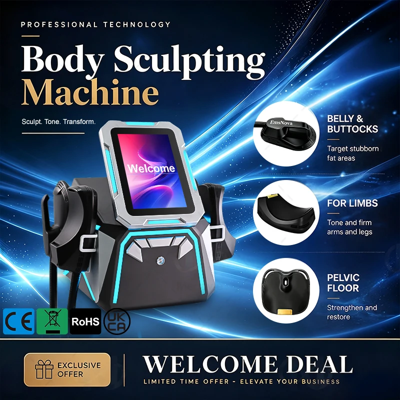 EmsNova HI‑EMT Body Sculpt Machine 3‑Frequency Fat Burning Muscle Build Pelvic Floor Training Cushion Salon Home Beauty Device