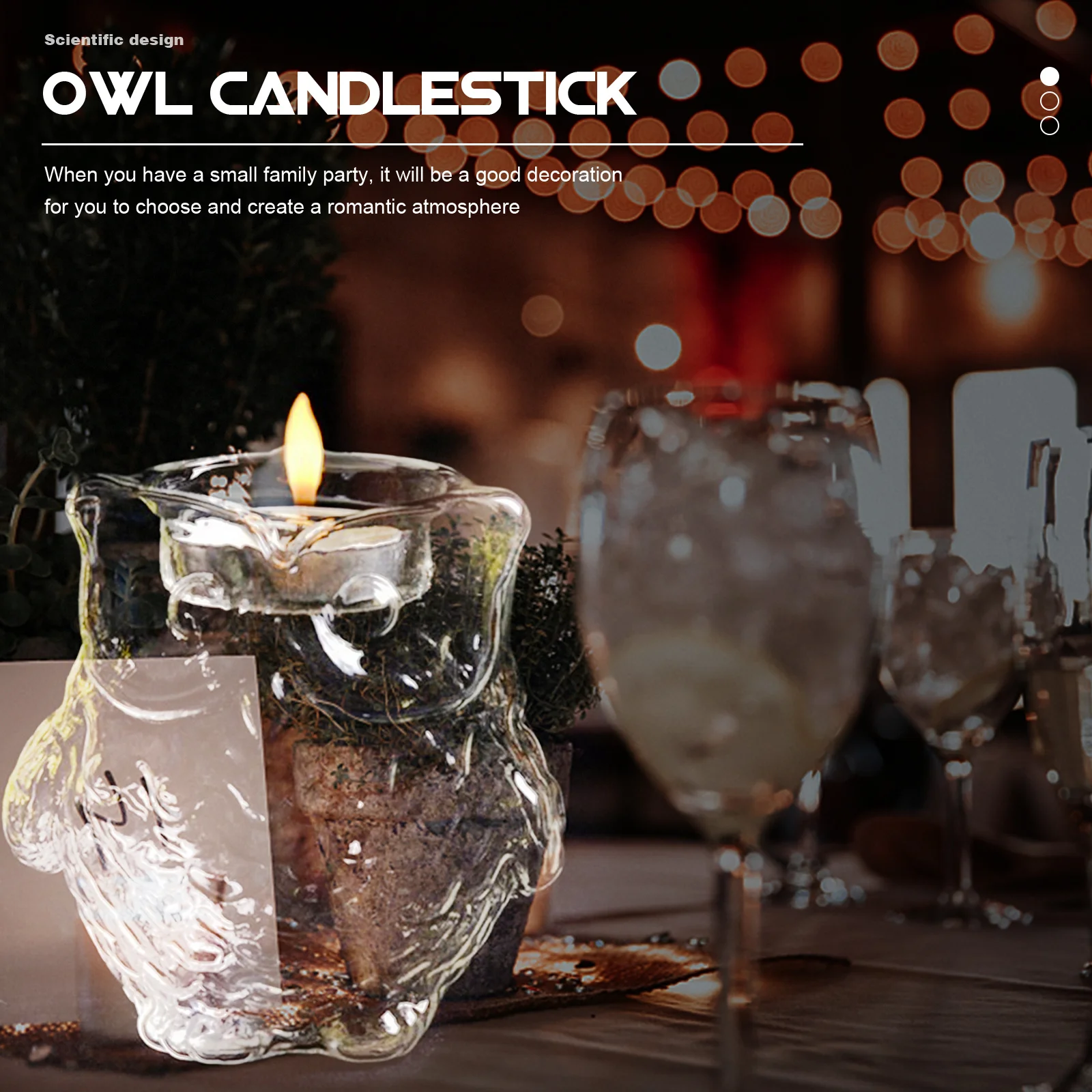 

Owl Candlestick Holder Glass Decorative Elegant Stand Home Party Decor Owl Candlestick Candlesticks Holder