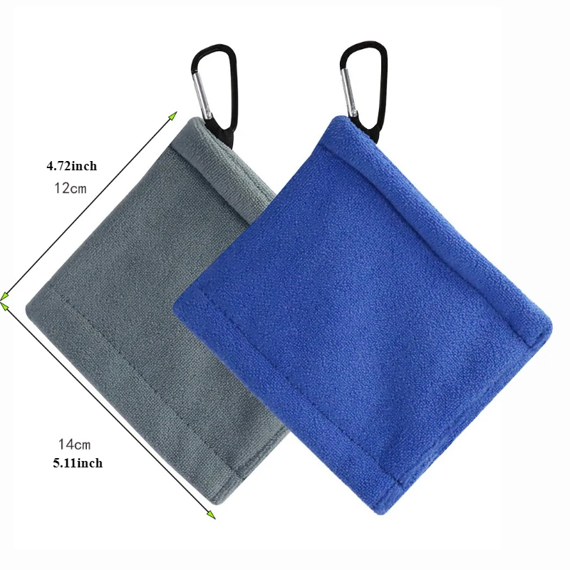 1PC Ultra fine fiber velvet golf ball cloth compact and portable cleaning towel outdoor waist hanging sports wiping club cloth