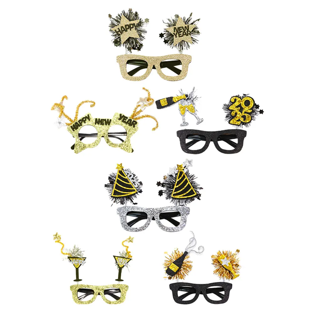 

6pcs Glasses Colorful Props Party Party Prop Celebration Eyewear 2025 Fun Glasses Holiday Eyewear Decor Sunglasses