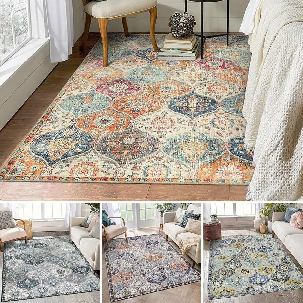 

Durable Soft Flower Carpet Absorbent 40x60cm Bathroom Floor Mat Non-slip Blanket for Living Room Tea Table Bedside