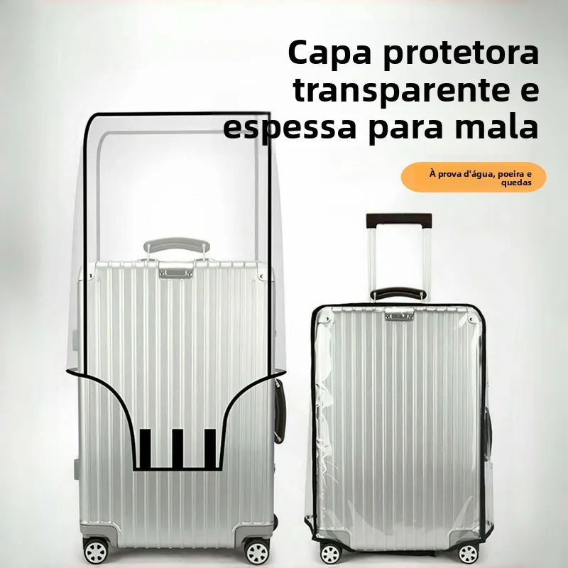 荷物用の厚みのある保護カバー、透明で耐摩耗性のある防塵スーツケースカバー、プルロッド付きトラベルバッグ用