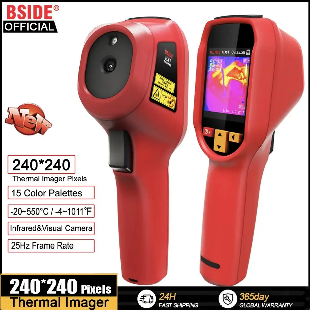 BSIDE HX1 Thermal Imager NEW Camera Laser Thermographic 240×240 Resolution For Circuit PCB Repair Pipeline Detection Medical