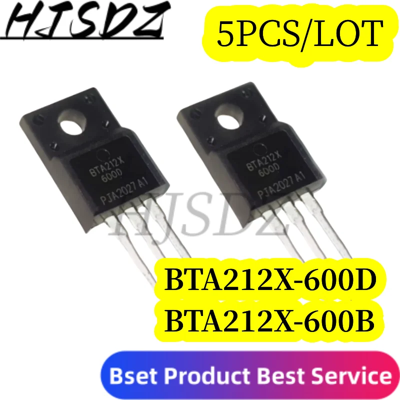 5PCS/LOT  Original BTA212X BTA212X-600D BTA212X600D BTA212X-600B BTA212X600B TO-220F