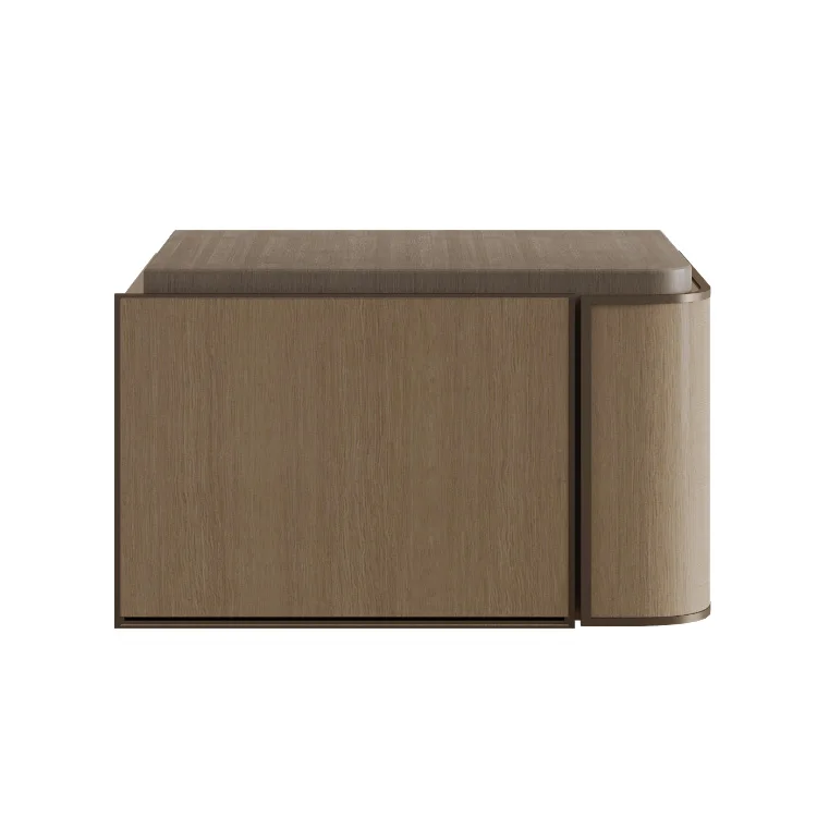 Modern round wooden bedside table large capacity simple cylindrical bedside table bedroom one-stop solution