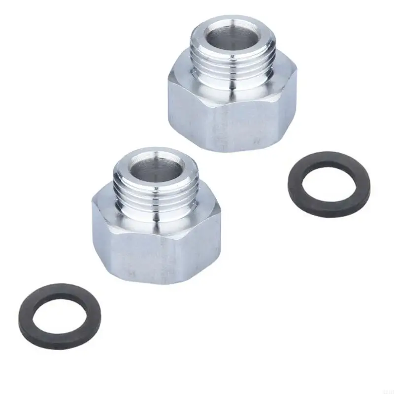 Pack of 2 2 In G3/8 Out Stainless Steel Pipes Adapter for Faucet Plumbing