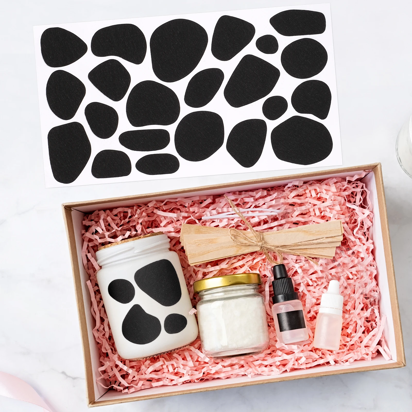 

Creative Cow Black Decals Wall Clothes Stickers Adhesive Felt Pad For Hair Accessories Clothing Decor Festival