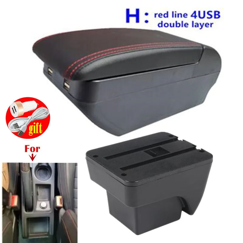 For SEAT ARONA Car Armrest Modification Multifunctional Double-Layer Storage Box with USB Charging Easy to Install Car Accessori image 3