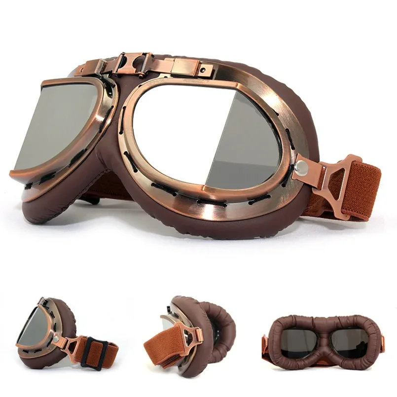 Motorcycle Gear Vintage - Vintage Leder Motorrad Dirt Bike Brille