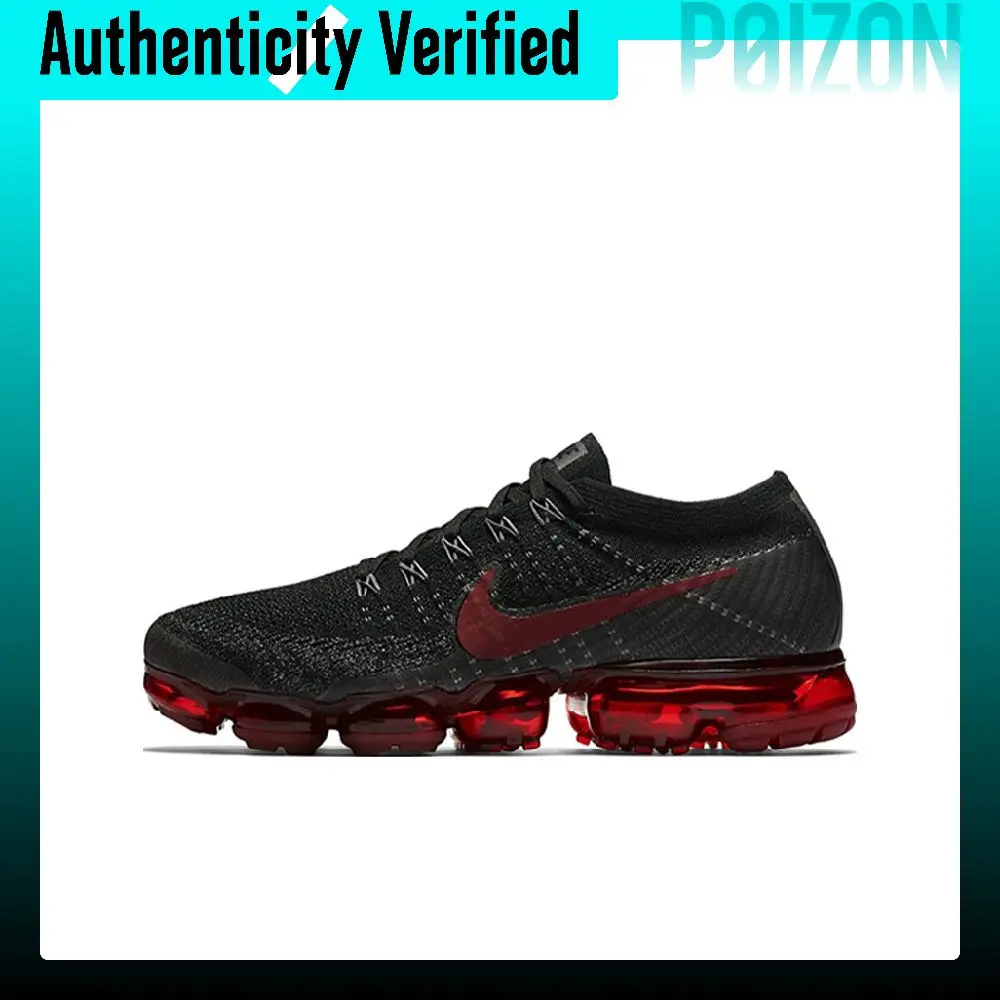 Nike VaporMax Flyknit 2 Running Shoes Men's Low Top Black/Red 849558-013