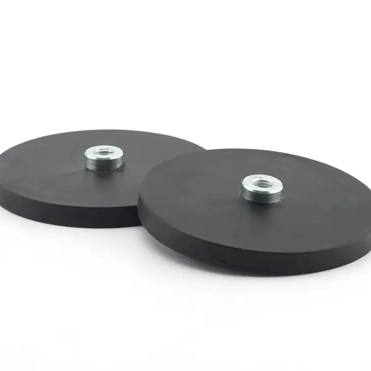 2/4/8pcs D66mm Rubber Coated Magnet Female Base suction cup tool scratch resistant magnetic base