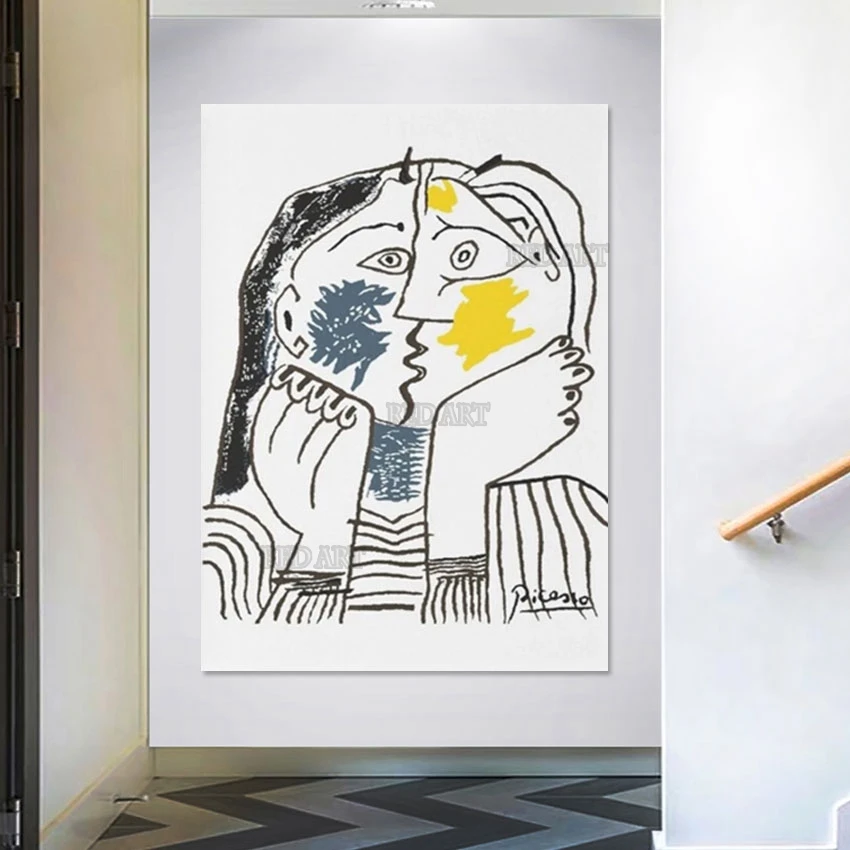 Picasso Figure Oil Painting for Kids Bedroom Decoration, Abstract, Famous Wall Panel, Large Poster, Drop Shipping