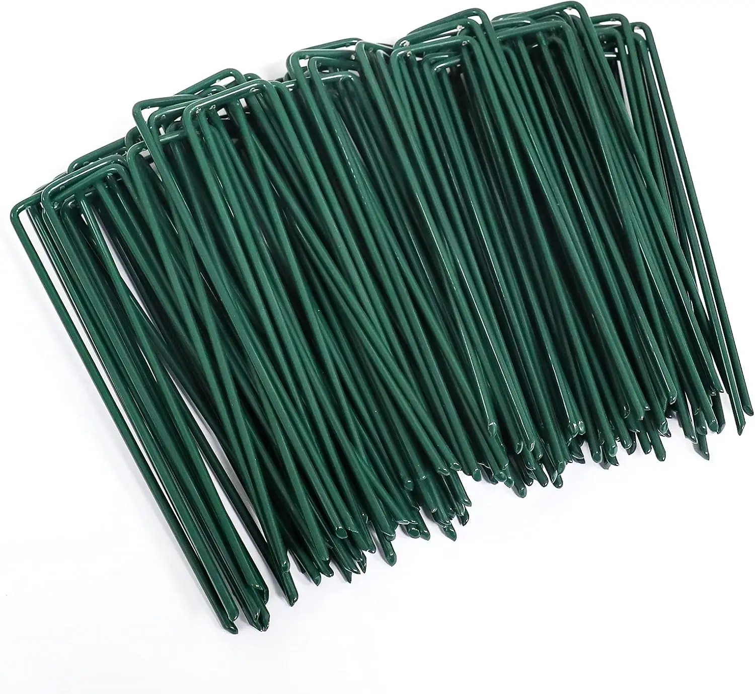 100 Uds Grapas para Jardin Verde, Claos Cesped Artificial, Piquetas para Cesped Galvanizado Artificial, Grapas Cesped Artific