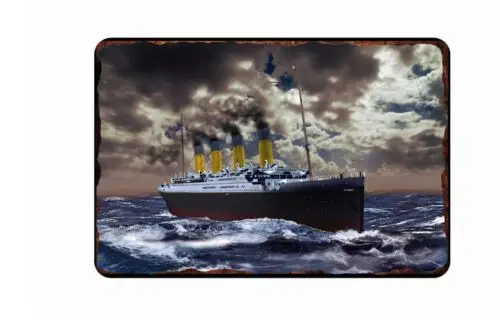 Titanic Art Painting  All Metal Tin Sign  8 x 12