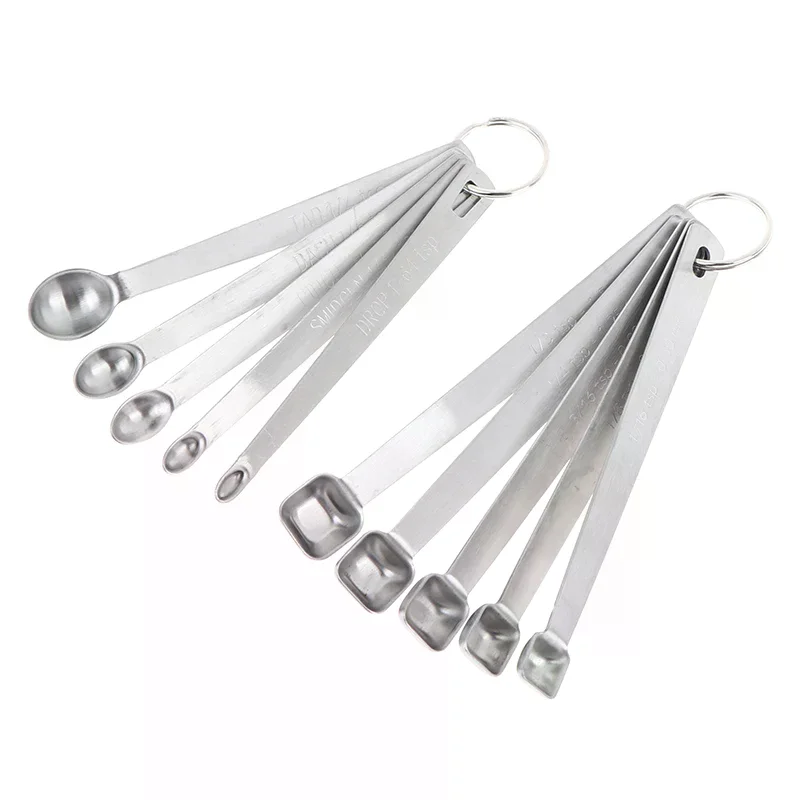 5Pcs Kitchen Stainless Steel Small Graduated Measuring Spoons Seasoning Dry And Liquid Ingredients Kitchen Cooking Gadgets