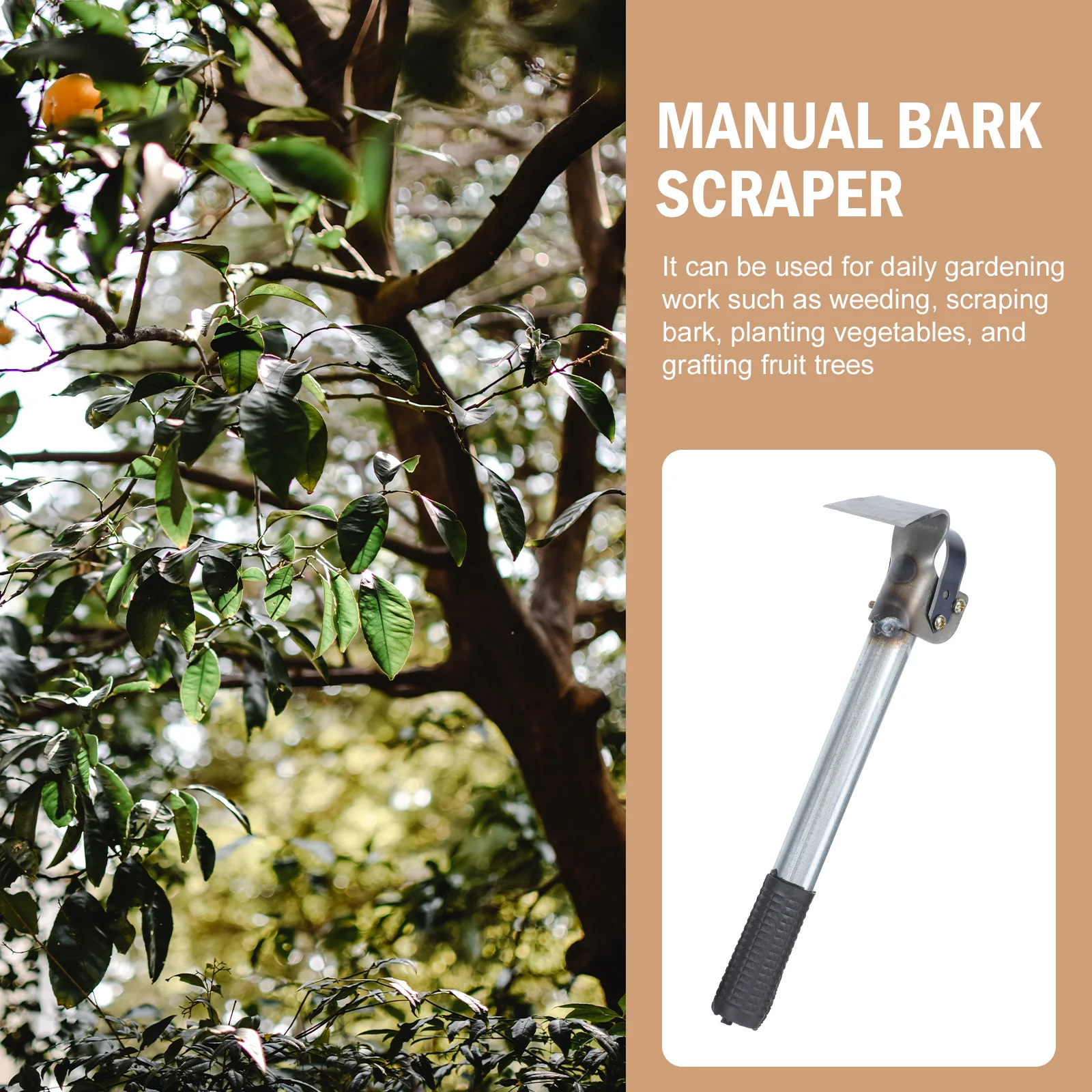 Manual Bark Scraper Debarking Hand Tool Plastic for Fruit Tree Gardening Scarping