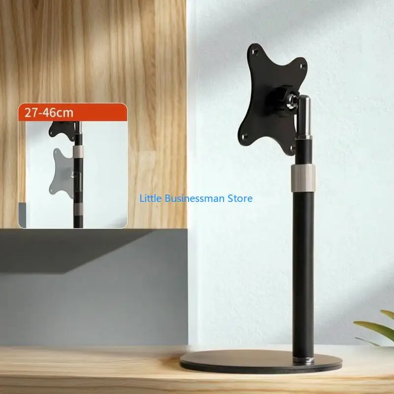 Desktop-Displayständer für 7 bis 18,5 Zoll große Monitore, Metall-VESA-Halterung 75 x 75 mm mit runder Basis für Heimbüro und – Detail 4