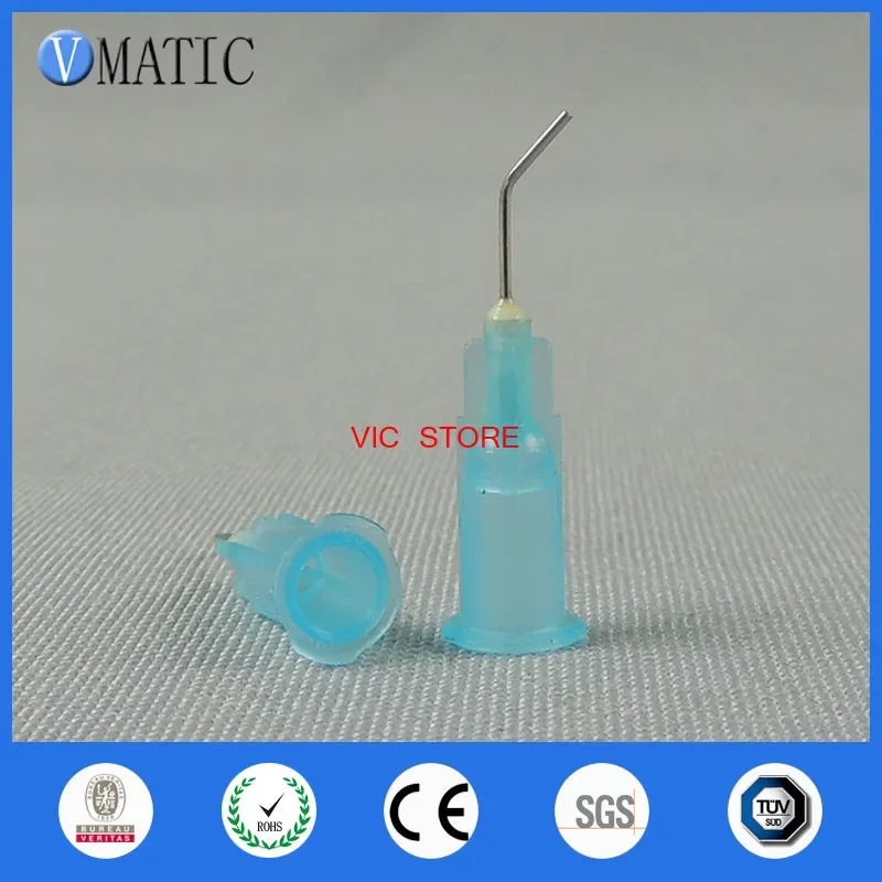 

High Quality 100 Pieces 23G 45 Bent Degree 0.5'' 1/2 Inch Glue Dispensing Needle Bayonet Type Needles