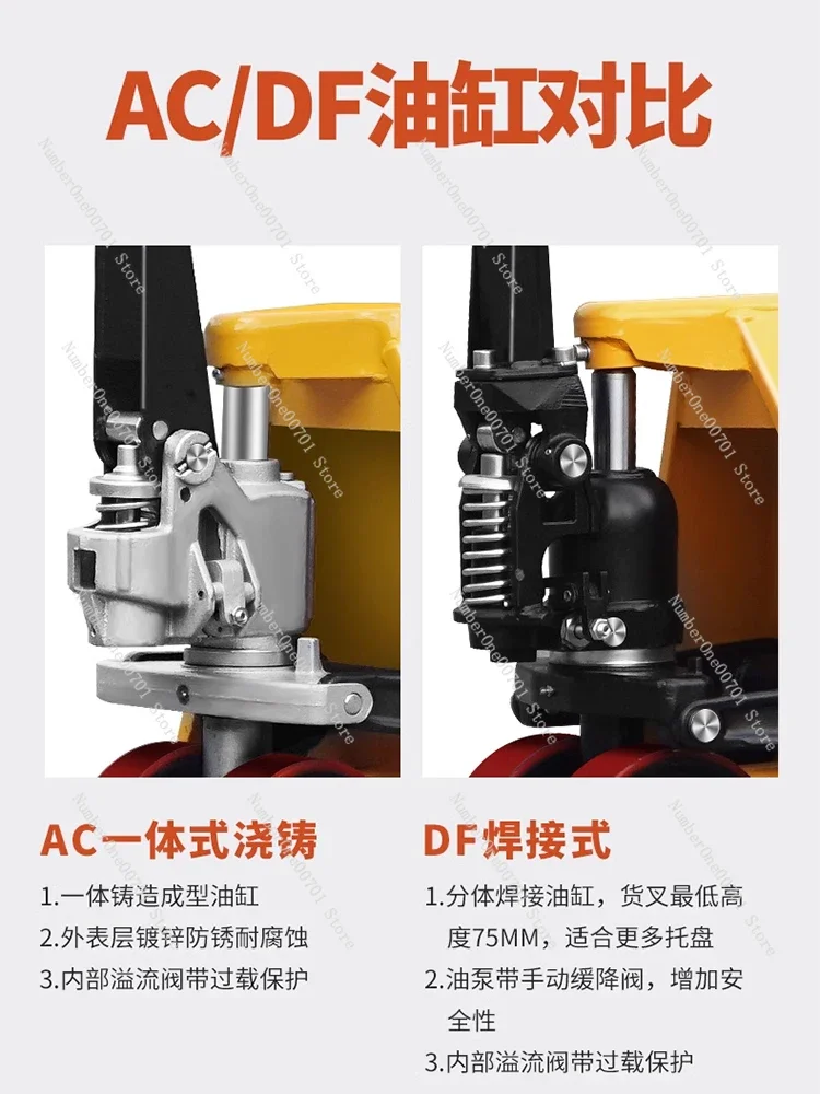 

Forklift Manual Hydraulic Truck Truck Land Cow Extended Forklift Pallet Loading and Unloading Truck