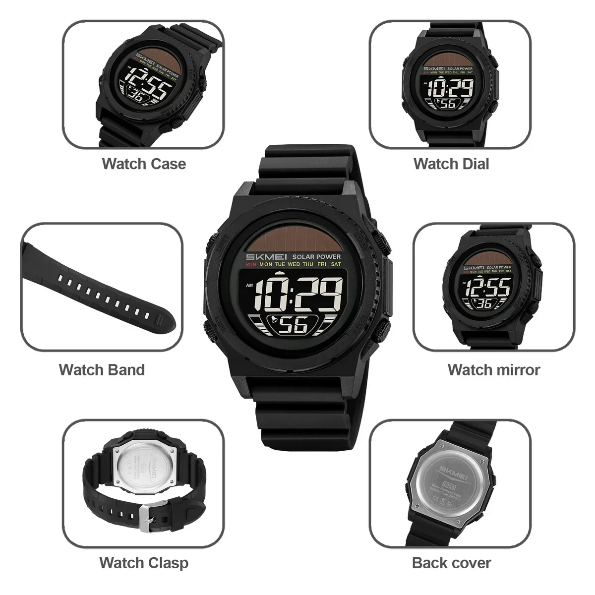 SKMEI 2358 5Bar Waterproof Chrono Wristwatch Clock Reloj Hombre Energy Digital Sports Electronic Watches For Men Fashion Casual