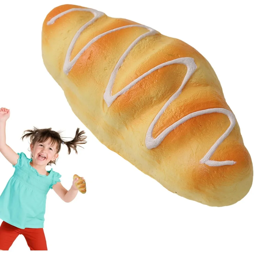 Squishy Creative Simulation Bread Sensory Toys Toast Slow Rebound Squeeze Fidget Toys Desktop Decoration, Random Color