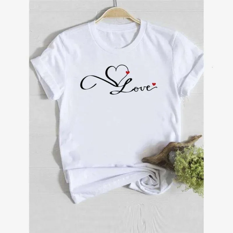 Summer New Parent-child Fashion Trend T-shirt Flower Letter Pure Cotton Printed Children's T-shirt Personalized Loose T-shirt