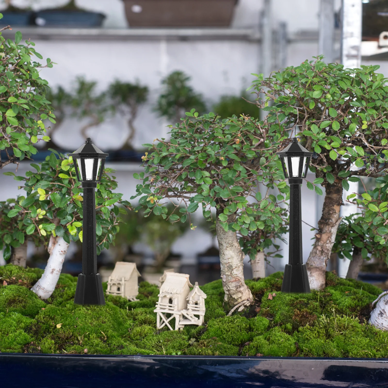 

12pcs Mini Street Light Plastic Garden Lights Tiny House Decor Micro Landscape Accessories Christmas Gifts Break