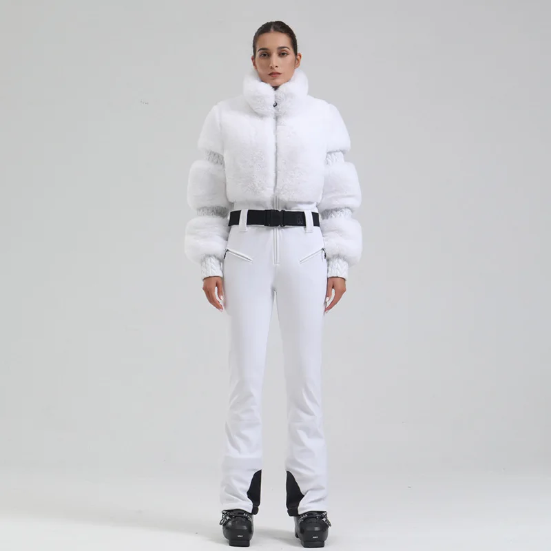 Neue Frauen Schlank Skifahren Overall Schneefeld Wasserdichte Erwachsene Ski Kleidung Weibliche Winter Outdoor Sport Anzug Warme Dicke Schnee Trainingsanzug – Detail 14