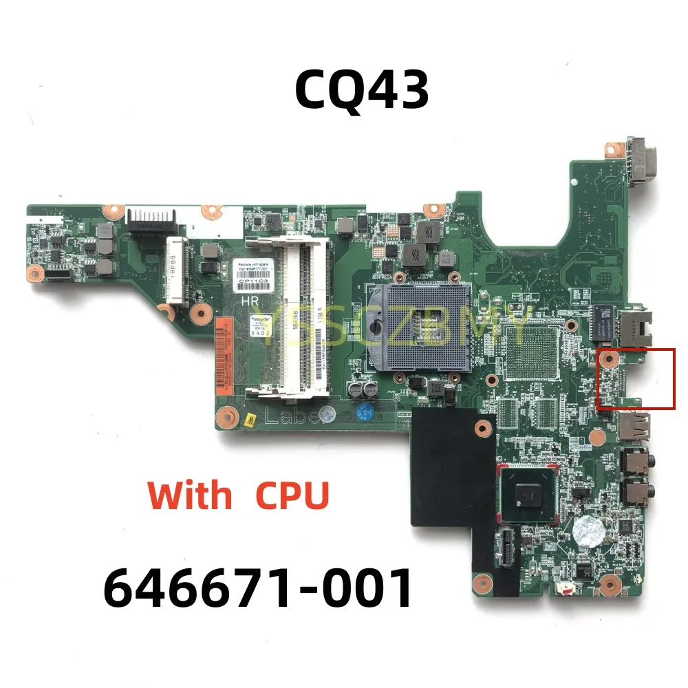 Laptop motherboard For HP CQ43 CQ57 430 431 435 630 635 CQ43 Mainboard 646177-001 646177-501 HM65 With i3 i5 CPU tested OK