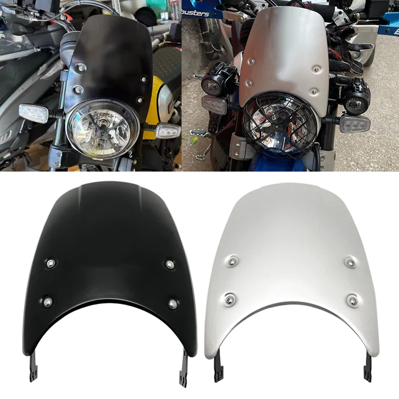 

Aluminum Motorcycle Windscreen Windshield Deflector Protector For DUCATI Scrambler 400 800 2015-2022 2018 2019 2020 2021