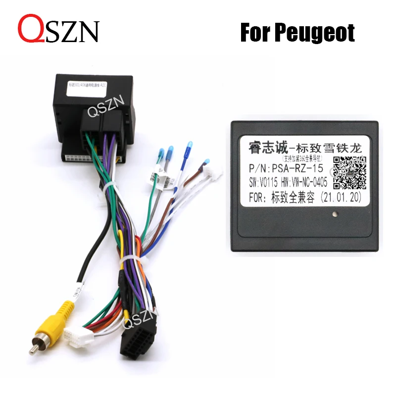 

Canbus Box PSA-RZ-15 For Peugeot 206/307/301/2008 /Citroen Elysee With Wiring Harness Power Cable Android Car radio Multimedia