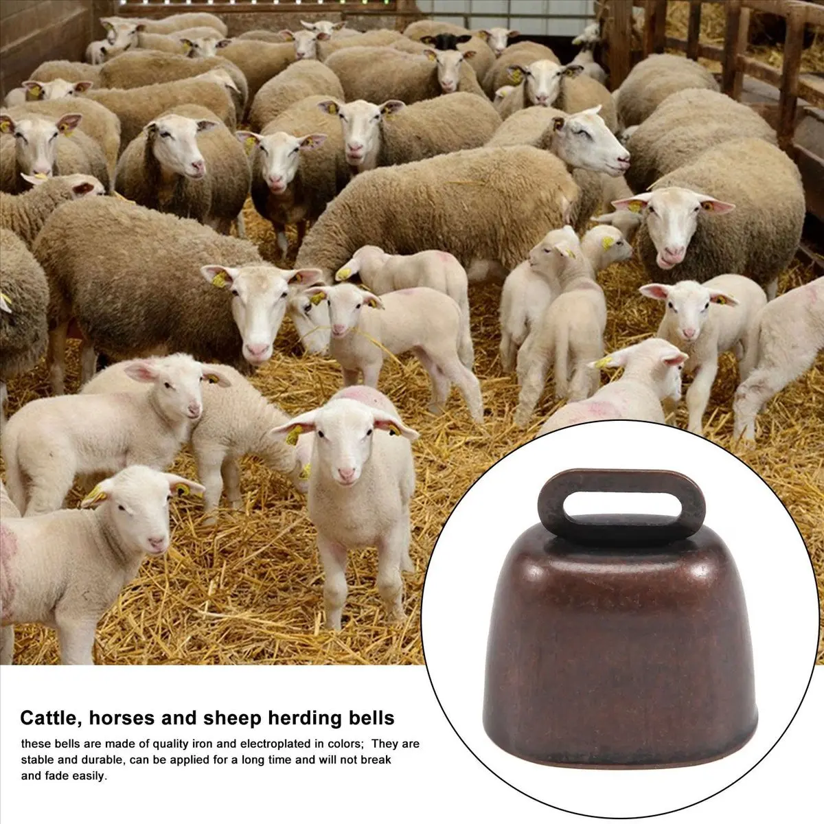 【CYBER MONDAY】16PCS Cow Horse Sheep Grazing Copper Bells Small Brass Bells Cattle Goat Farm Loud Bell Long Distance Horse Iron B