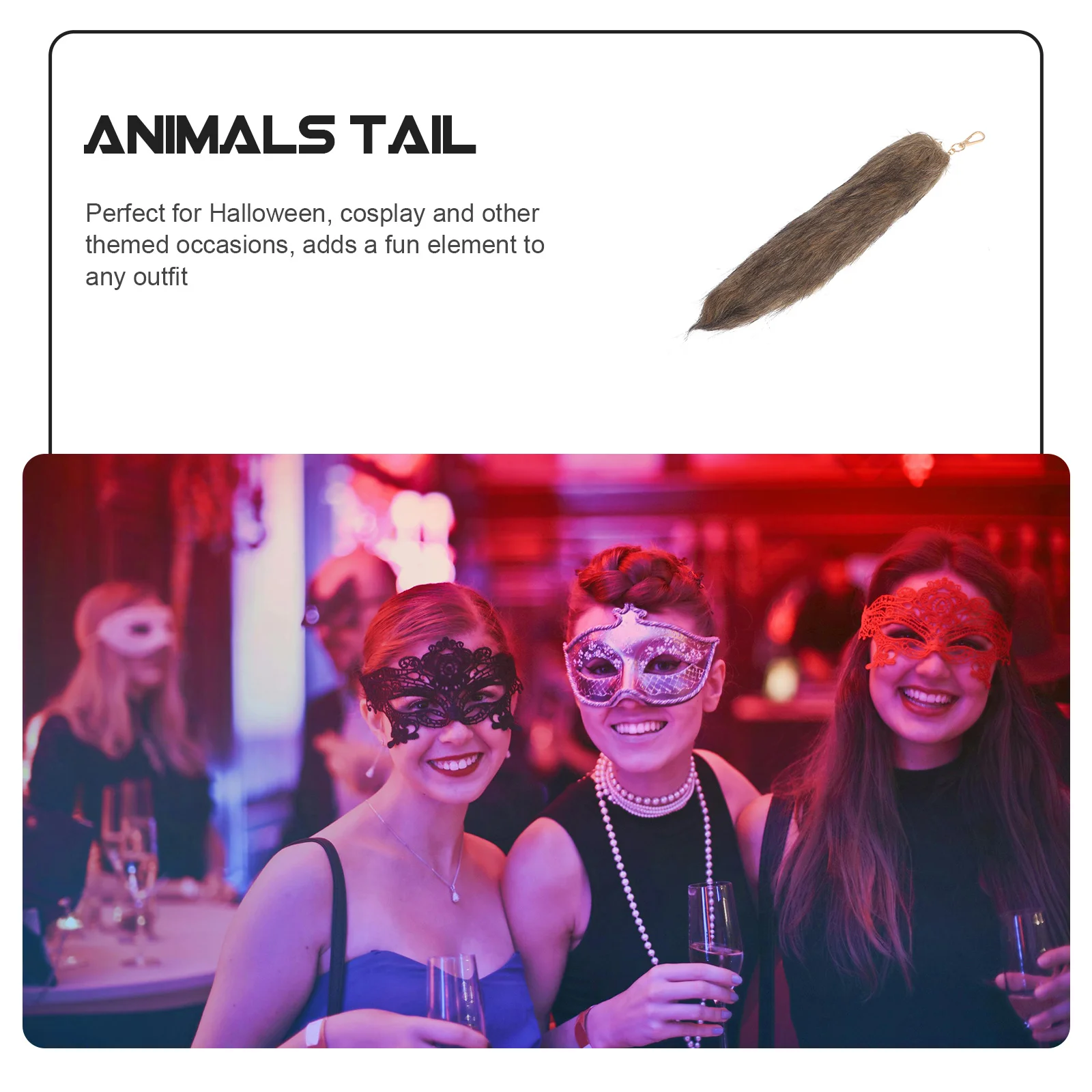 Stylish Gray Fox Tail Halloween Cosplay Costume Accessory for Parties Festivals and Themed Events Cosplay Animal Tail