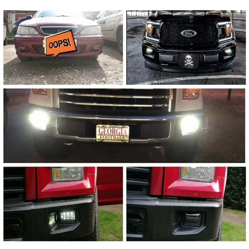 Upgrade LED Fog Lights for 2015 2016 2017 2018-2020 Ford F150 F-150 4 Inch LED Fog Lamps Assembly LED Bumper Driving Lamp 1 Pair