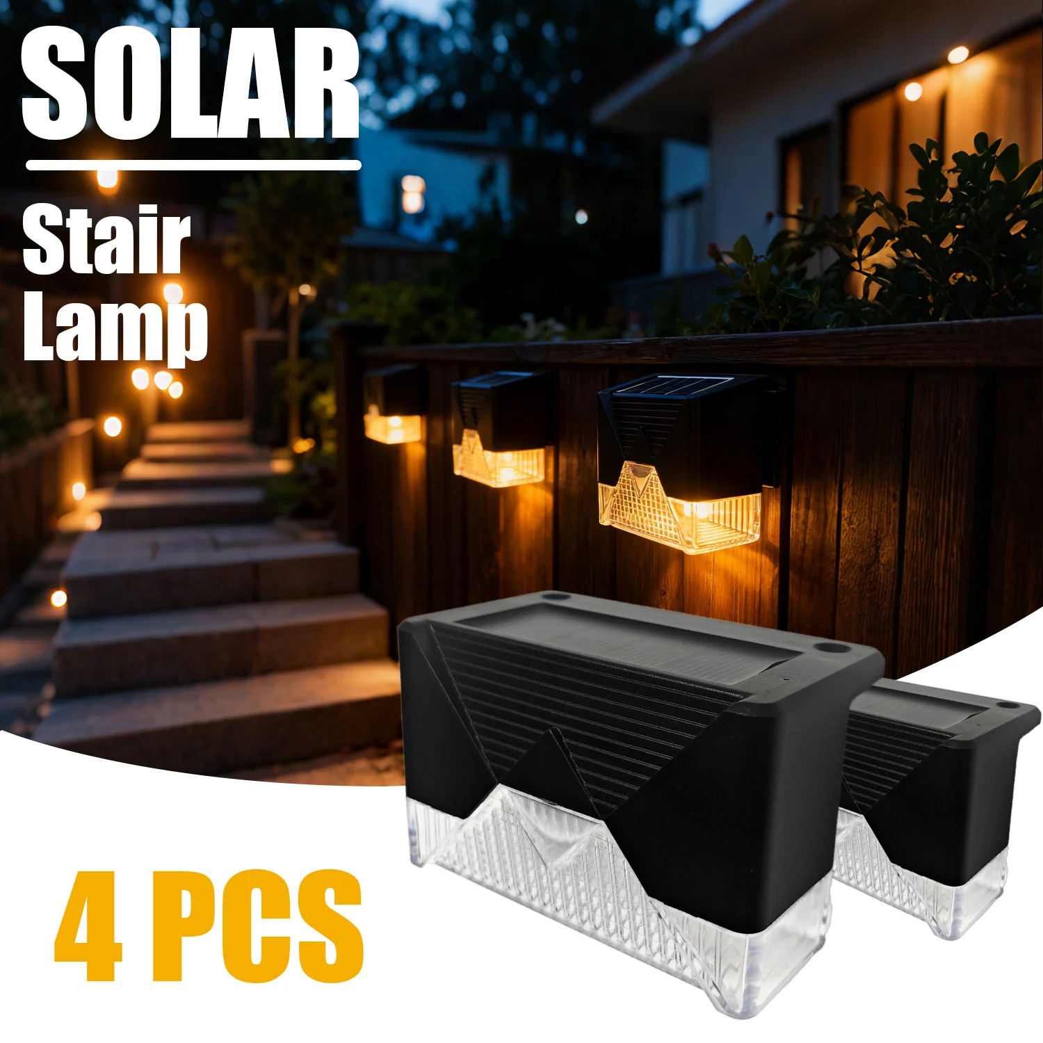 

Solar LED Step lights Waterproof Outdoor Lamp for Garden Yard Decoration