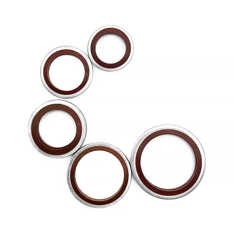 1pcs/10pcs Bonded Washer Metal Rubber FKM Oil Drain Plug Gasket Fit Combined Washer Sealing Ring Assortment Kits M5-60 Red