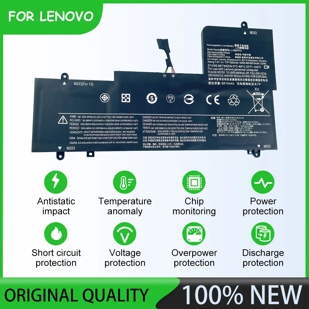 7.6V  7000mAh L15M4PC2 Battery code: L15L4PC2 L15M4PC2 Laptop battery For Lenovo Yoga 710-14IKB Yoga 710-14ISK