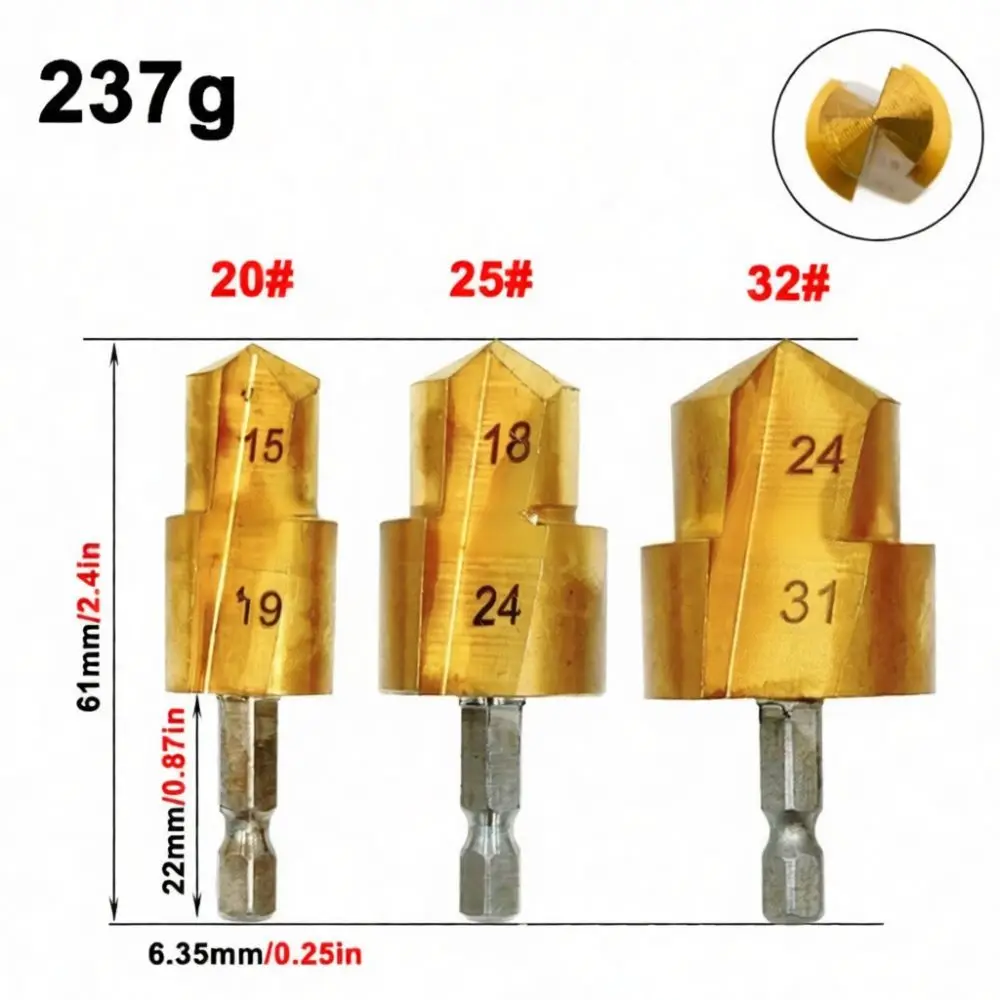 Water Pipe Reamer Repair Tool For PPR Fitting Titanium Plated Drill Bit Power Tool Accessories Durable Construction Equipment