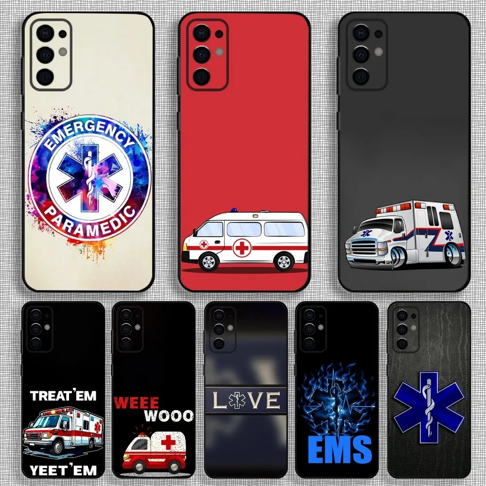 EMT EMS Ambulance Phone Case For Samsung S24,S21,S22,S23,S30,Ultra,S20,Plus,Fe,Lite,Note,10,9,5G Black Soft Cover