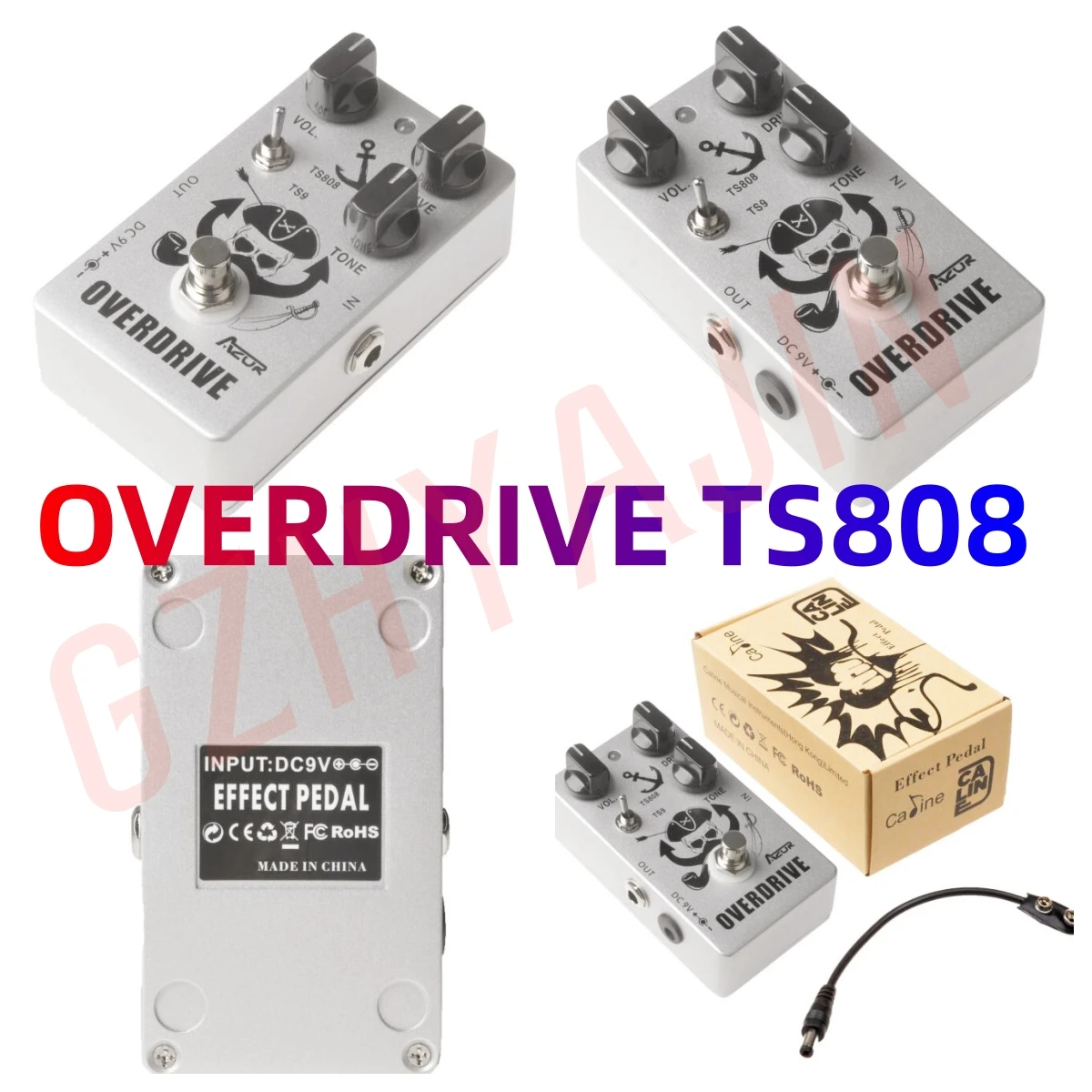 

Насадка на педаль для гитары Captain Silver Overdrive, педаль с эффектами 9 В, настройка TS808 или TS9, аксессуары для гитары True Bypass