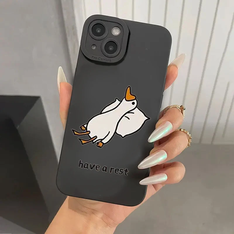 Minimalist Cartoon Duck Case For Xiaomi Poco F5 Cases Xiaomi Poco X5 X3 Pro F3 Mi 13 12 11 Lite 5G 14 13T 13 12T 12X Soft Cover