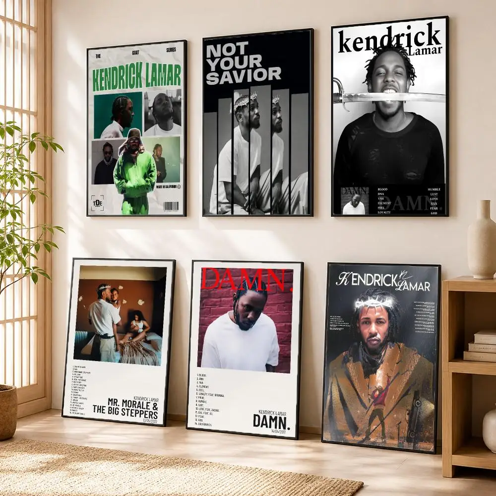 K-Kendrick L-Lamar Rapper Singer Poster Modern Home Living Bedroom Bar Hallway Waterproof Wall Art Aesthetic Decor