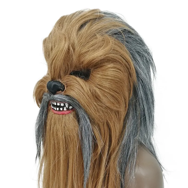 Chewbaca Mask Unisex Chewie Latex Mask Head Cover Halloween Party Cosplay Costume Accessories Props