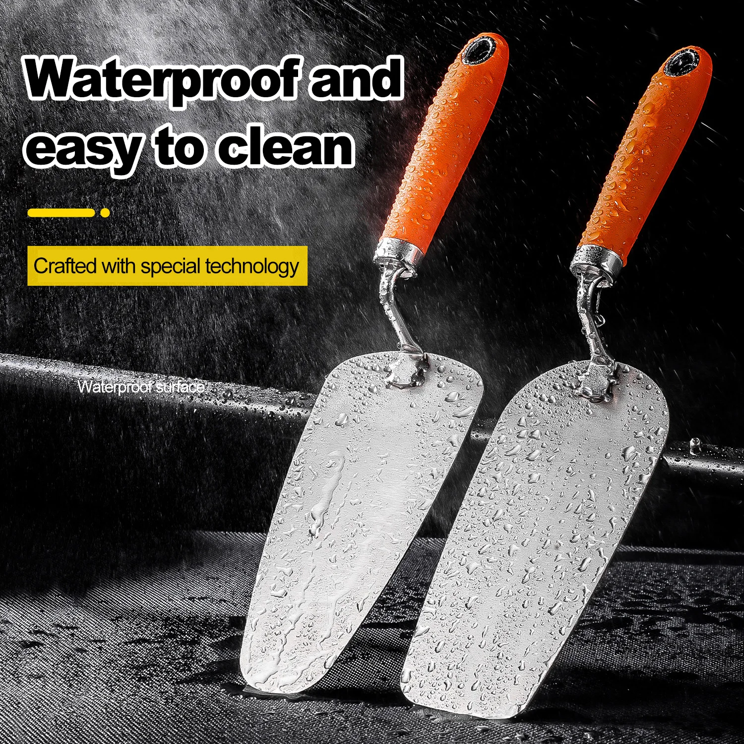 الفولاذ المقاوم للصدأ Bricklayer سكين Tiler's الطوب المروحية مزدوجة الوجهين سميكة مستقيم مقبض الجدار قطع سكين البناء #2