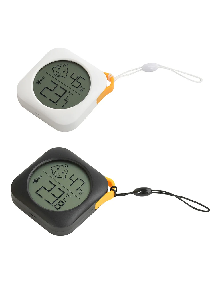 Thermo-hygromètre numérique -20 ~ 60 ℃ Icônes de confort ABS Triple montage avec batterie pour maison, chambre de bébé, bureau, pépinière, moniteur de bureau mural