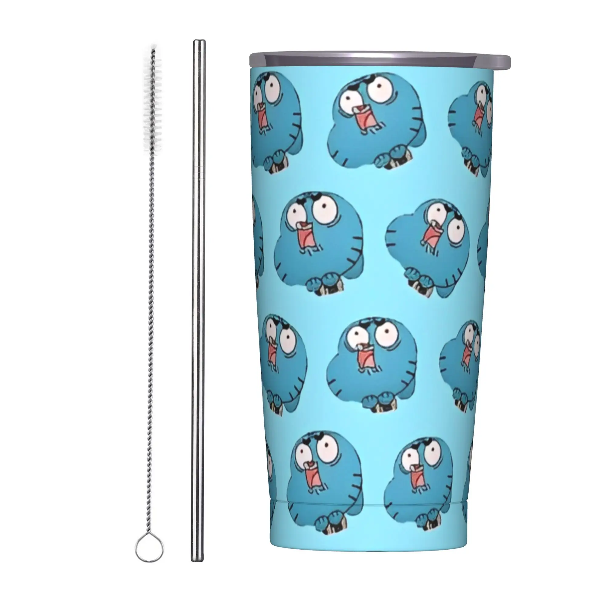

Gumball Face Cartoon Tumbler Vacuum Insulated Thermal Cup Stainless Steel Travel Outdoor Mug Water Bottle, 20oz