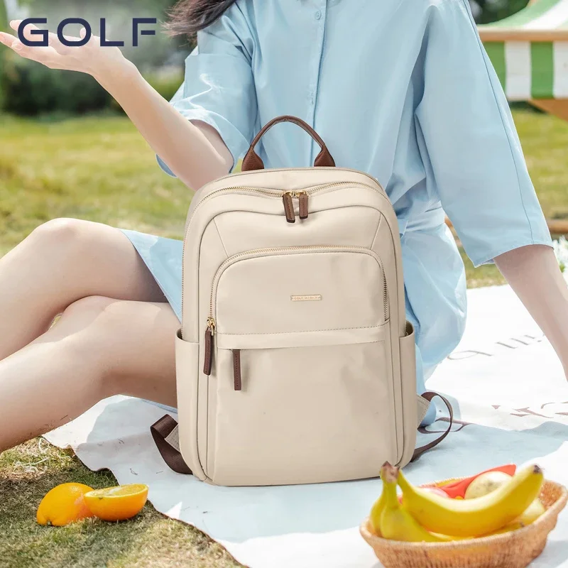 GOLF 14 Inches Woman Laptop Backpack Waterproof Oxford Cloth Backbag Large Capacity Travel School Business Women Backpacks Solid