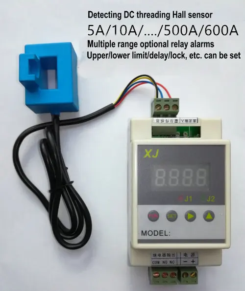 

DC Digital Ammeter Current Detection Hall Sensor Upper and Lower Limit Delay Relay Alarm